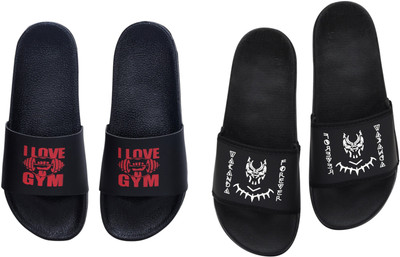 Digimahadev Men Flip Flops(Black , 6)