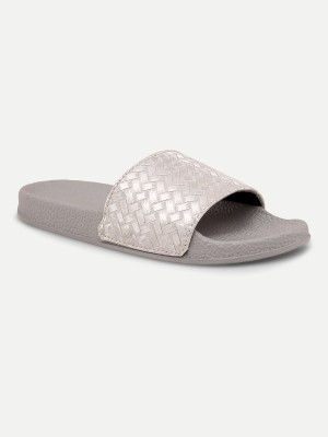 FREECO Women Slides(Silver , 8)