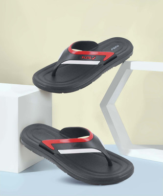 FLITE Men Flip Flops(Black , 6)