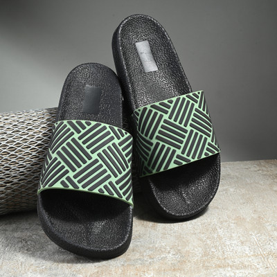 BIRDE Men Comfortable Lightweight Soft Daily Wear Flip Flop For Men Slides(Green, Black , 9)