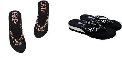 BOOMBEAUTY Women Flip Flops(Multicolor , 7)