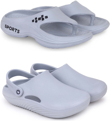 Kapani Fashion Men Slippers(Grey, Grey , 9)