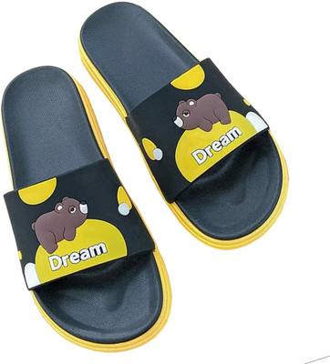 ookull offical Men Slides(Yellow , 5)