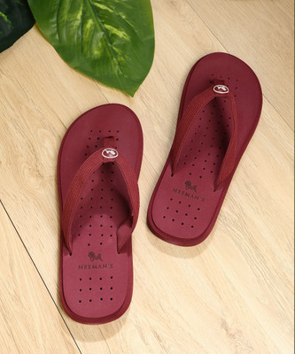 Neemans Men Flip Flops(Maroon , 8)