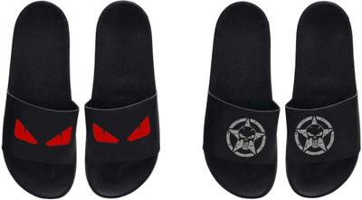 nvisan Men Slides(Red, Grey, Black , 6)