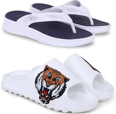 Pampy Angel Men Slippers(Blue, White , 6)