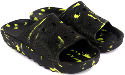 Ambit Men Slides(Black, Green , 9)