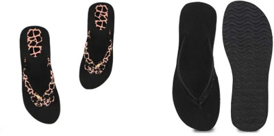BOOMBEAUTY Women Flip Flops(Multicolor , 6)