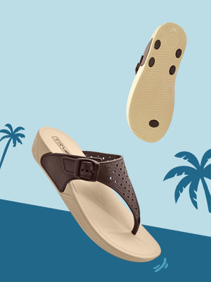 TRV Women EVA Ultralightweight All Season Slipper for Women Flip Flops Flip Flops(Beige , 7)