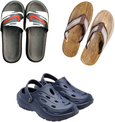BLIBBERS Men Slippers(Black, Brown, Navy , 7)