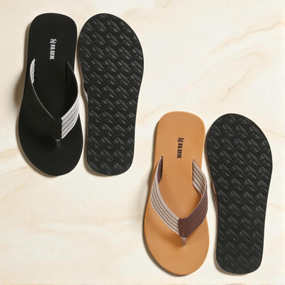 Hilux Men Slippers(Black, Tan , 7)