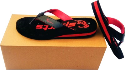 OSM Women Slippers(Black, Red , 8)