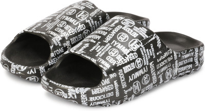 Orvax Men Slides(White, Black , 8)