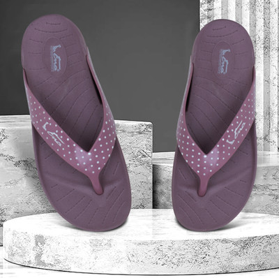 ENA Women Ena Womens Soft EVA Flip Flops |Anti-Slip Slippers with Comfort Polka Dot Strap Slippers(Pink , 8)