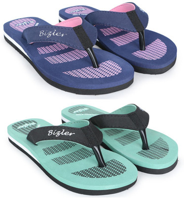 BIZLER Women Soft Ortho Slippers | Lightweight, Non-Slip & Stylish Daily Wear Flip Flops(Multicolor , 6)