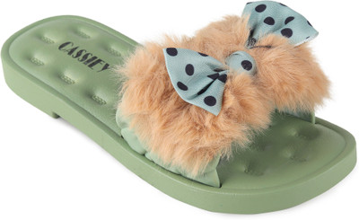 Cassiey Women Slides(Green, Brown , 8)