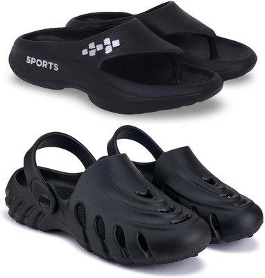 KAPYANSH Men Slippers(Black, Black , 7)