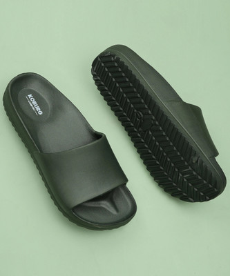 Koburg Men Wave Men's Slide| Comfortable | Slide extra soft | Lightweight |EVA Sole KF-144 Slides(Olive , 8)