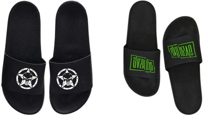 nvisan Men Slides(Green, White , 8)
