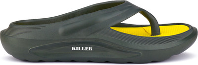 KILLER Men Slides(Yellow, Olive , 6)