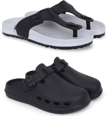 Kapani Fashion Men Slippers(Grey, Black , 6)