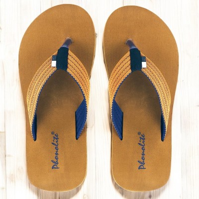 Phonolite Men Flip Flops(Yellow , 9)