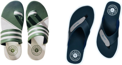 Splendid Enterprises Men Slippers(Blue, Green, White, Grey , 9)