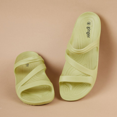 Ginger by Lifestyle Women Slides(Yellow , 8)