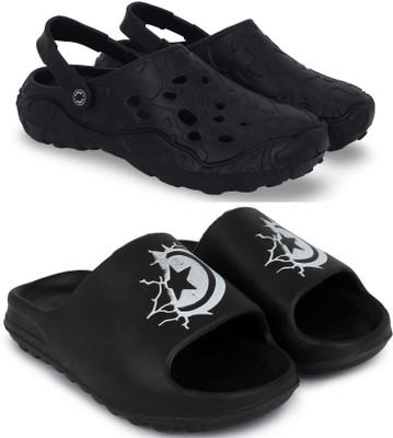 Kapani Fashion Men Slides(Black, Black , 7)