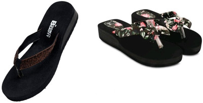 BOOMBEAUTY Women Flip Flops(Multicolor , 6)