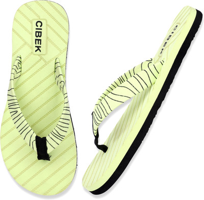 CIBEK Women Flip Flops(Green , 8)