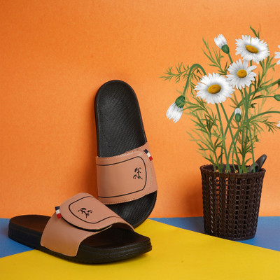 AMDRO Men Slides(Brown , 11)
