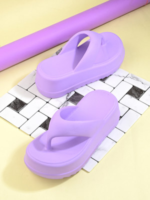 Roadster Women Flip Flops(Purple , 8)