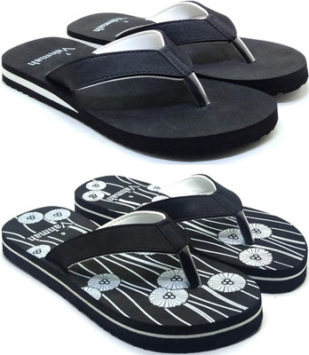 VAHMAH Women Slippers(Black, Black , 5)