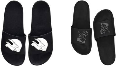 nvisan Men Slides(White, Grey, Black , 8)