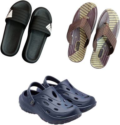 BLIBBERS Men Slippers(Black, Brown, Navy , 9)