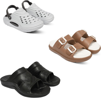 Acorn Men Slides(White, Tan, Black , 10)