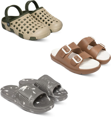 Acorn Men Slides(Beige, Tan, Grey , 9)