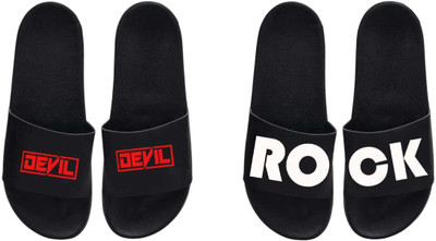 nvisan Men Slides(Red, White, Black , 8)