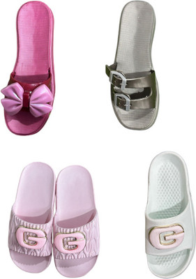 strivox Women Flip Flops(Multicolor , 4)