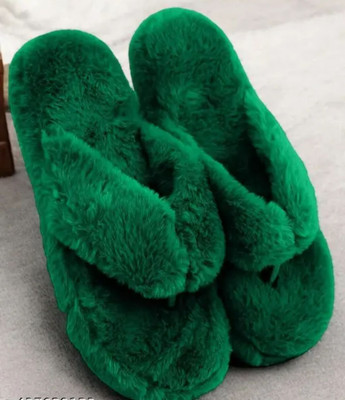 shoptegic Women Flip Flops(Green , 4)