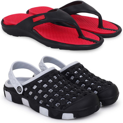 Pampy Angel Men Slippers(Red, Grey , 6)