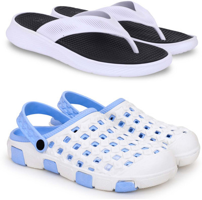 Kapani Fashion Men Slippers(Black, Blue , 9)