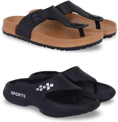 Kapani Fashion Men Slippers(Beige, Black , 8)