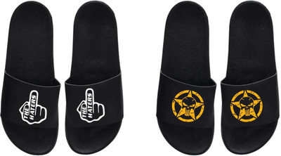 nvisan Men Slides(White, Yellow , 8)