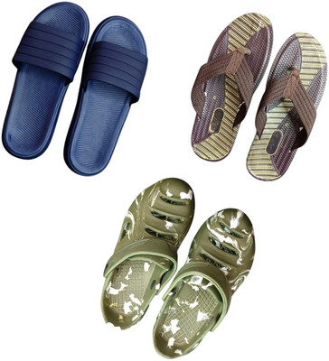 BLIBBERS Men Slippers(Blue, Brown, Green , 9)