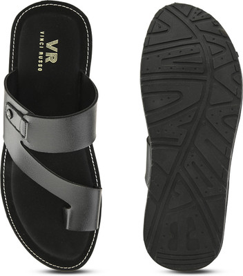 VINCI RUSSO Men Slippers(Black , 11)
