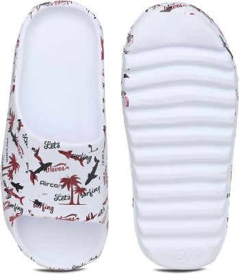 LNT FASHION Men Slides(White , 9)