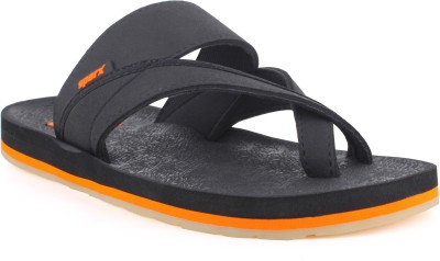 Sparx Men Slippers(Black, Orange , 9)