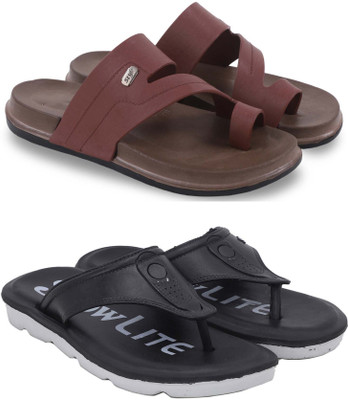 Kapani Fashion Men Slippers(Brown, Black , 9)